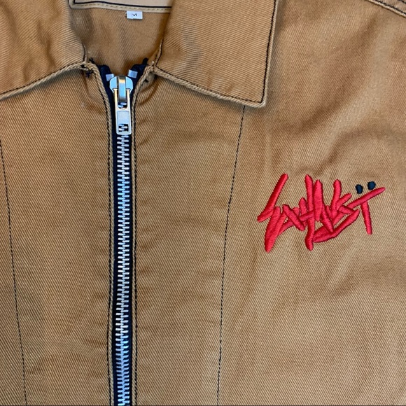 Rare 90's Hip Hop Exhaust Yellow Denim Jacket - Picture 3 of 12